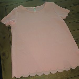 Scallop Pink Blouse